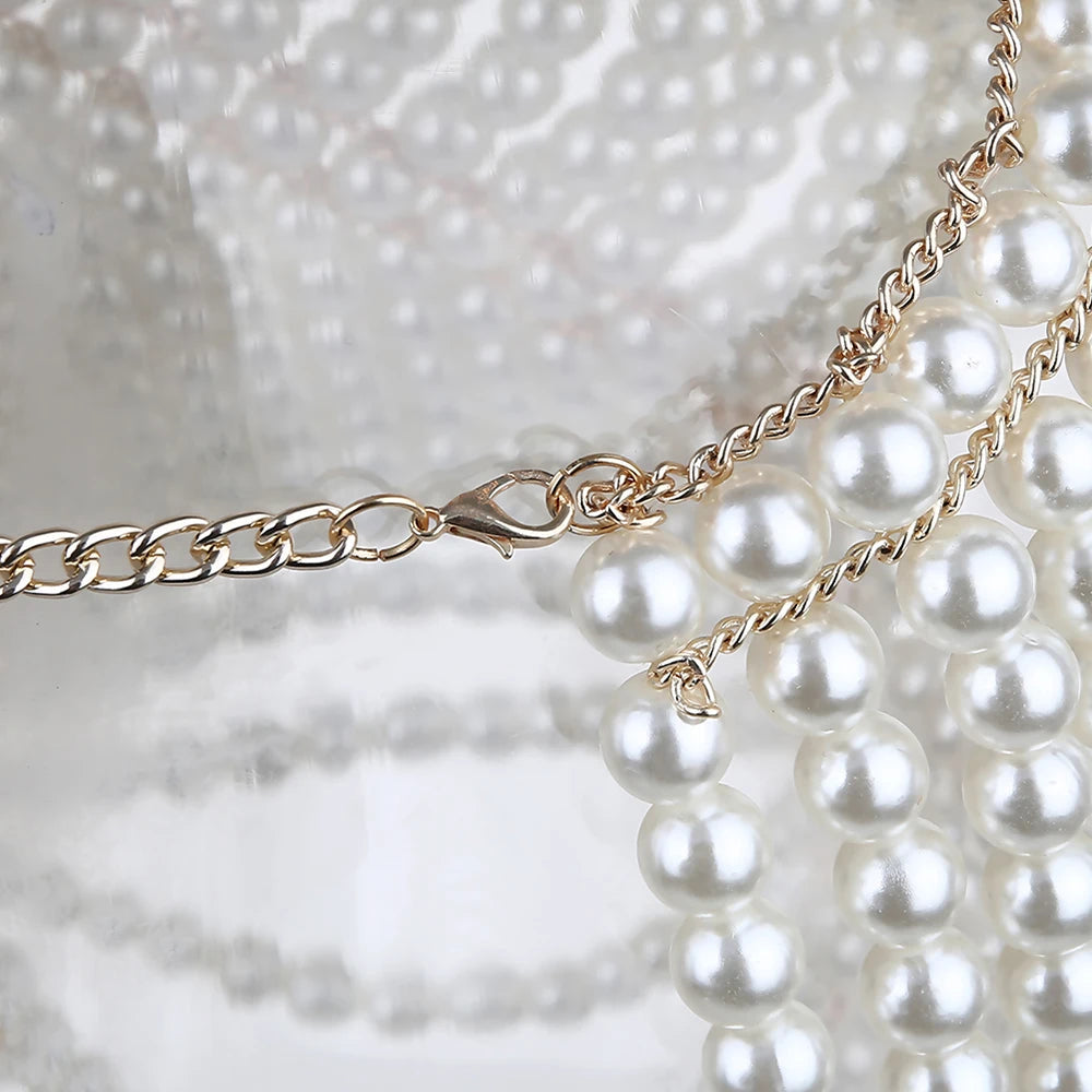 Pearl Body Chain Jewelry Top