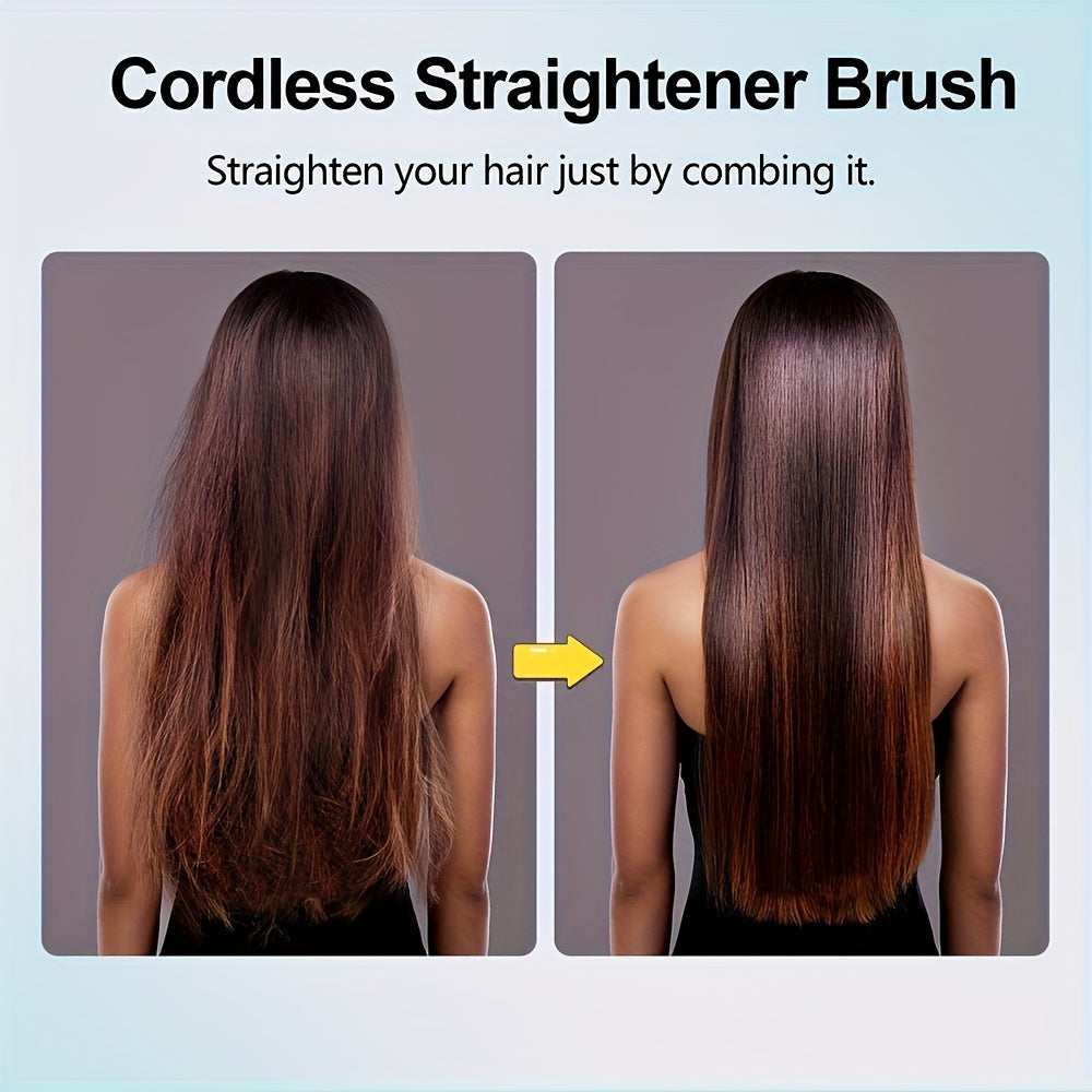 New Portable Straightening Comb, Quick Hair Straightener, Straightening Styling Tool, Smart Digital Display Precise Temperature Control. Long-lasting Hold Without Damaging Hair, Straightening and Curling Dual Use